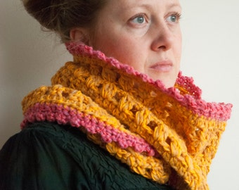 Crochet pattern warm cowl - scarf - shawl - bulky - double cowl