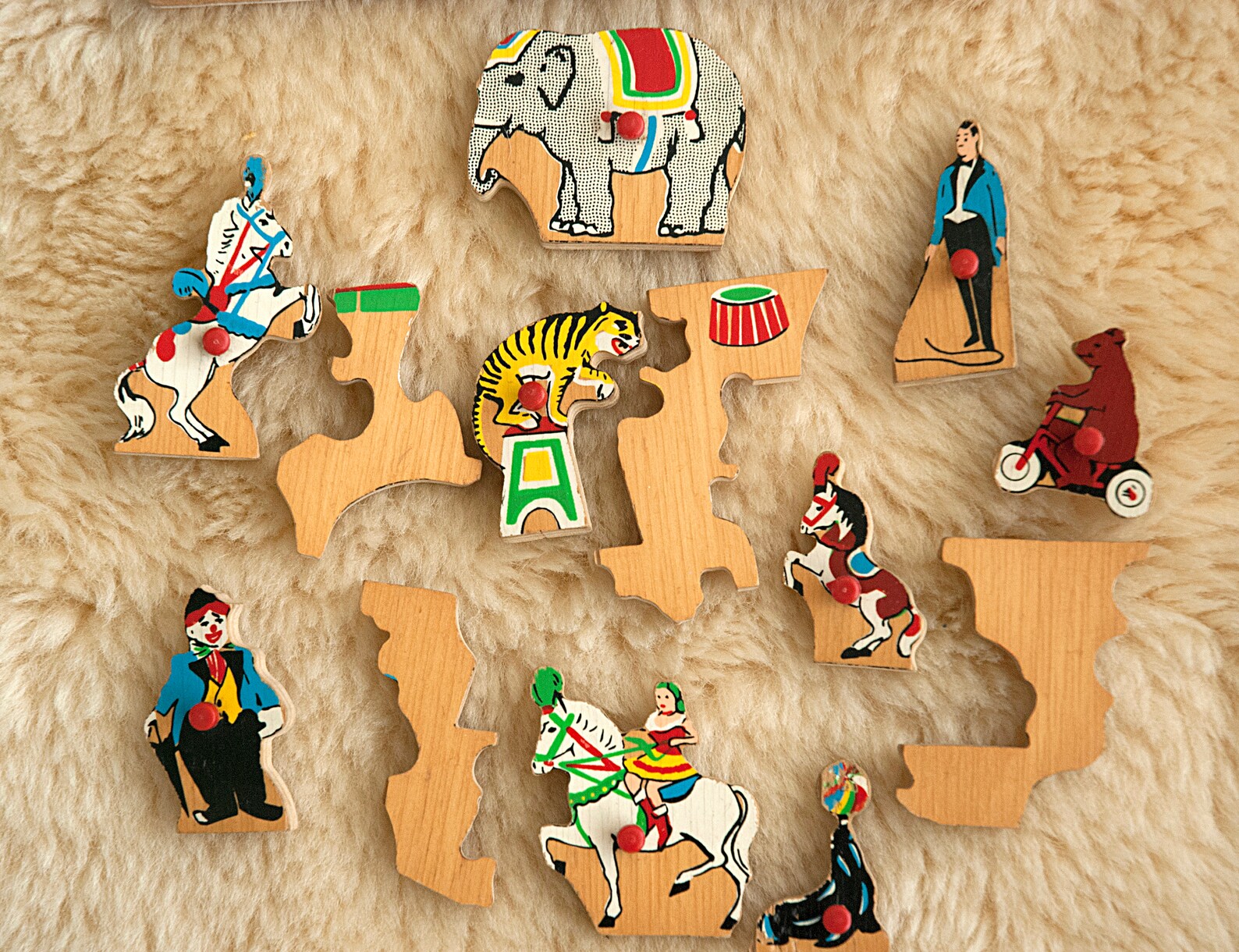 Vintage Wooden Puzzle Simplex Retro Wooden Puzzle Circus Etsy