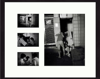 Framed Fine Art Black & White photographic print of the "The Fight."