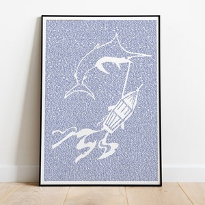 The Old Man and The Sea | Ernest Hemingway Book Cover | Quote Wall Art | Literary Poster |Book Lover Literature Art| Bookish Gift |Litograph