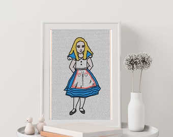 Alice in Wonderland poster | Litograph | Lewis Carroll | Alice In Wonderland | Classroom Decorations | Bookworm Poster | Literature Poster |