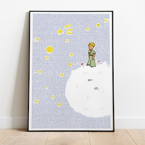 The Little Prince Art Print | Le Petit Prince | Nursery Print | Litograph | Literary Art Print | Literary posters| Art for Kids |