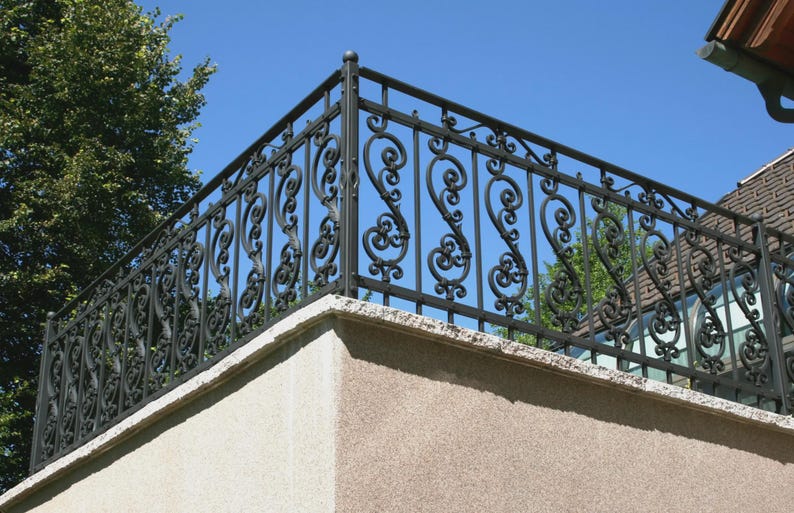 Wrought Iron Balcony Railing Ornamental Forged Exterior Ironwork - Etsy
