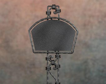 Grave Name Plate for Tirol Cross, Hand Forged Iron Namensschild Grab, 6 Shapes, Black, Silver or Copper Patina, Made in Slovenia