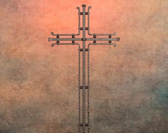 Wrought Iron Grave Cross Allgaeu, Hand Forged Cemetery Memorial with Forged Spheres, Grabkreuz Schmiedeeisen, Made to Order