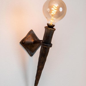 Hand Forged Wall Torch Lamp / Wall Lantern / Wall Sconce / Wall Light