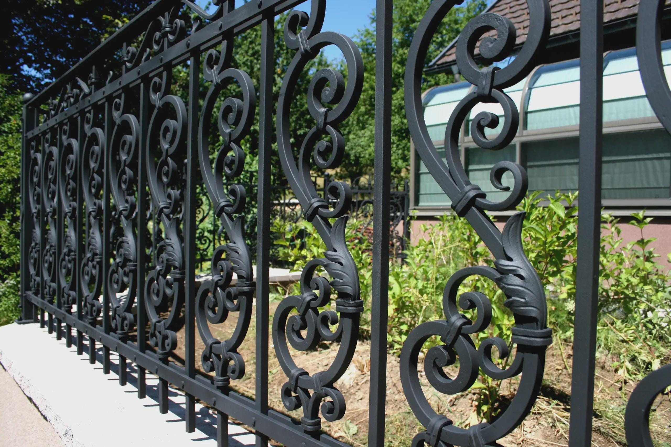 Wrought Iron Balcony Railing Ornamental Forged Exterior Ironwork - Etsy