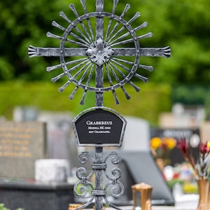 Forged Tombstone Cross/Grave Cross with Plate