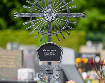 Forged Tombstone Cross/Grave Cross with Plate