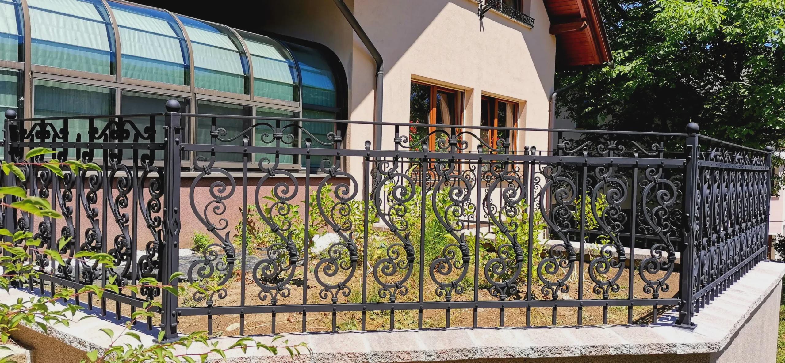 Wrought Iron Balcony Railing Ornamental Forged Exterior Ironwork - Etsy