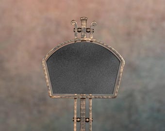 Grave Name Plate for the Allgau Cross, Hand Forged Iron Memorial Plaque, 6 Shapes, Black Matt, Silver or Copper Patina