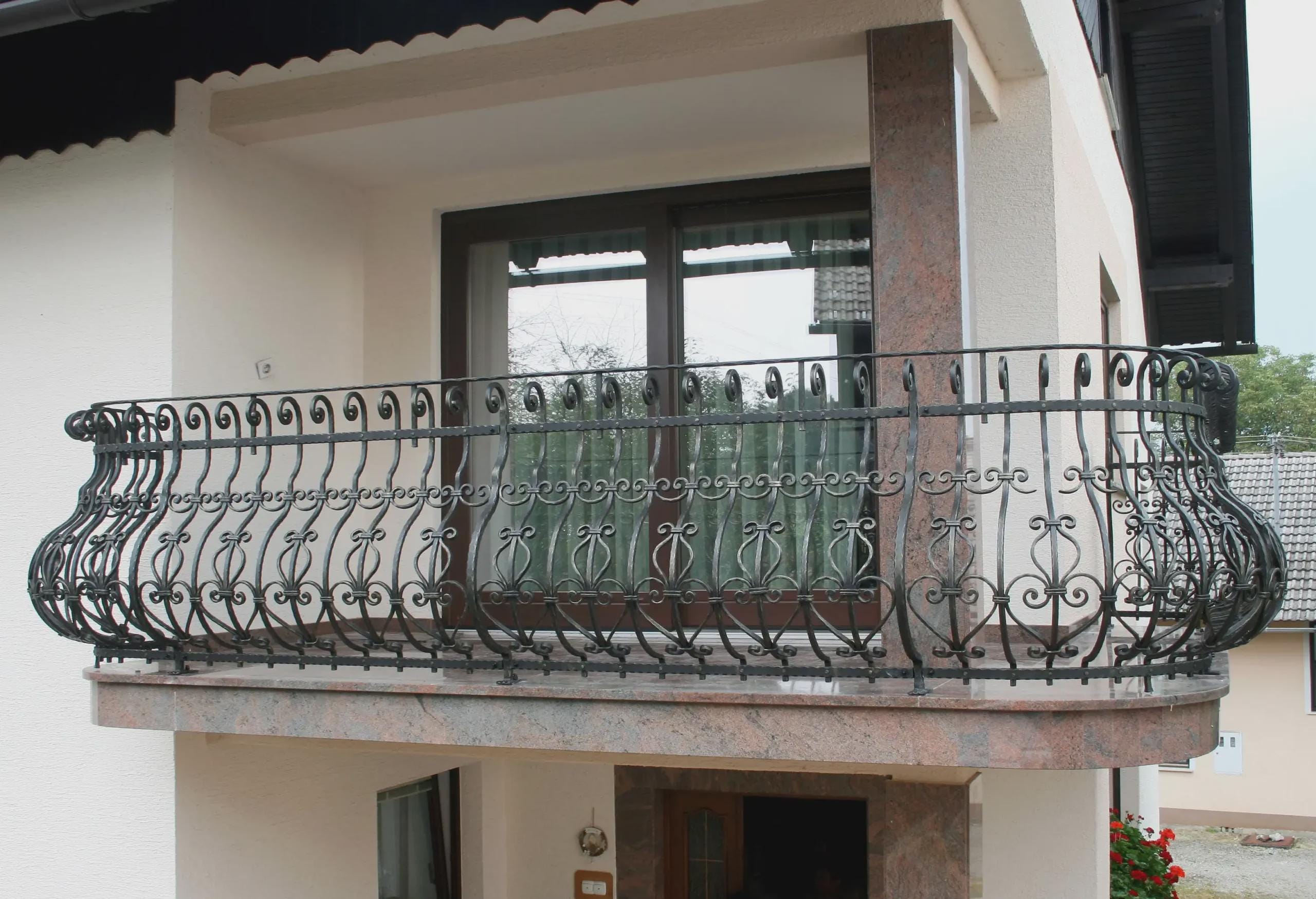 Wrought Iron Balcony Railing Custom Made Exterior Architectural ...