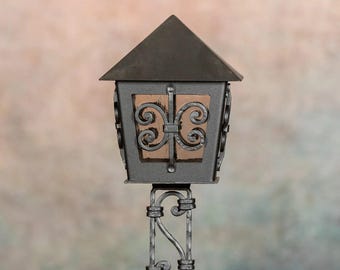 Grave Lantern for Tirol Cross, Hand Forged Iron Grablaterne, 5 Designs, Matte Black, Silver or Copper Patina, Made in Slovenia