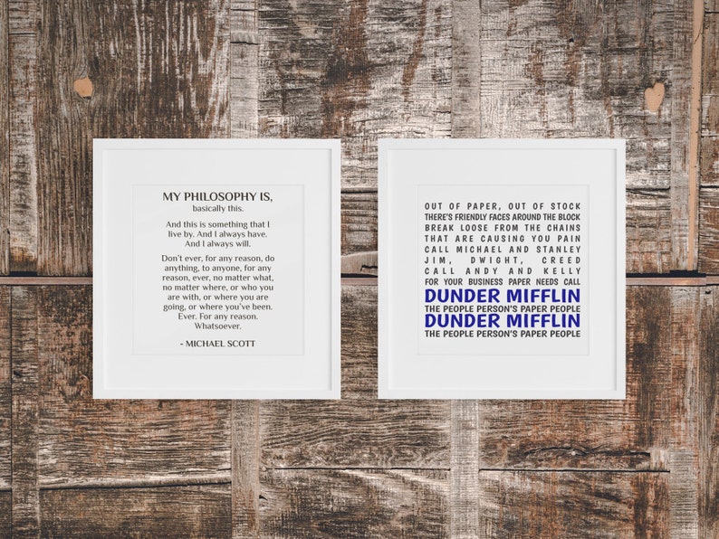 The Office Show Inspired Printable Digital Wall Art Bundle, Dunder ...