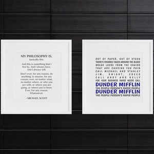 The Office Show Inspired Printable Digital Wall Art Bundle, Dunder ...