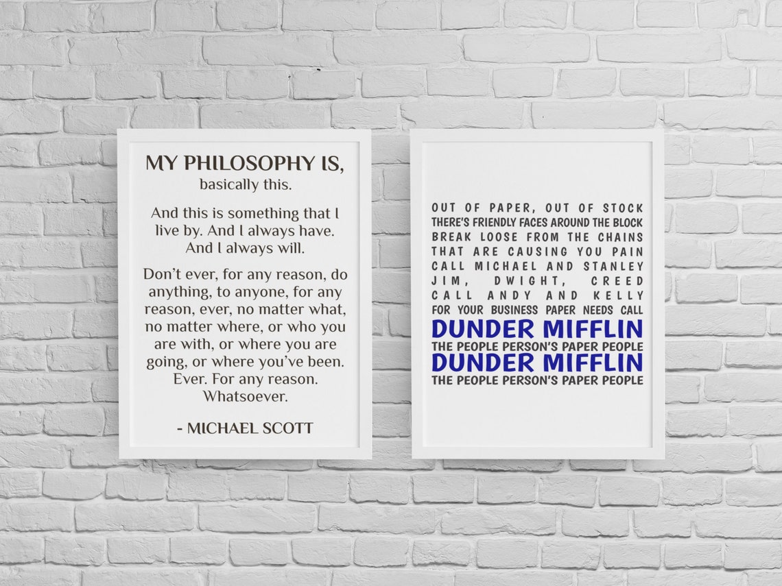 The Office Show Inspired Printable Digital Wall Art Bundle, Dunder ...
