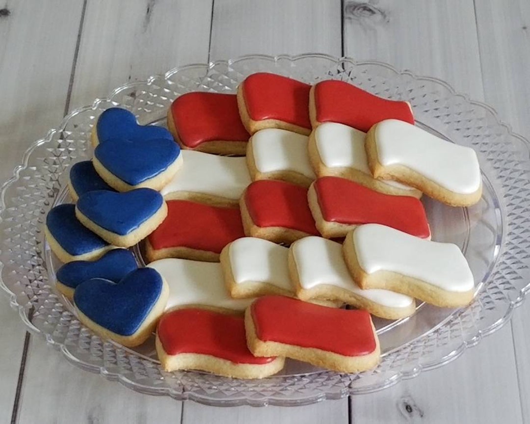 Stars and Stripes Decorated Cookies. Flag Cookies, Memorial Day, 4th of July, Summer Party