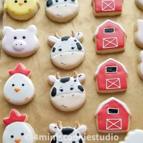 Barnyard 1st Birthday Animal Cookies Farm Cookies Kids Etsy