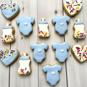 Baby boy shower cookies, Second baby shower, Sprinkle baby shower cookies