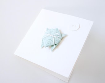 Origami Turtle Card, Recycled Milk Carton Card,  Detachable Origami Turtle
