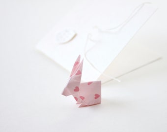 Rabbit Origami Card, Recycled Milk Carton Card, Detachable Mini Art