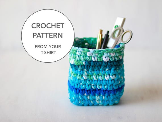Crochet basket pattern, T-shirt yarn basket, crochet pattern, crochet square basket, storage bin, crochet bowl, DIY crochet, DIY basket