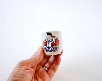 Ebisu sake cup, vintage sake cup, choko, ochoko, Japanese porceline, small sake cup, Japanese ceramic cup, shot cup, ceramic shot glass