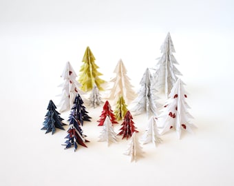 Origami Christmas Tree Ornament, Upcycled Paper Xmas Tree