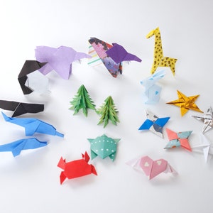 Origami animal, mini origami, origami art, origami star, origami heart, origami ornament, origami, Elmer elephant, shurikens, paper animal image 1