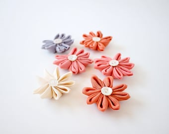 Fabric flower set, handmade fabric flower, made from kimono, silk fabric flower, for crafting, for wedding, for hair accessory