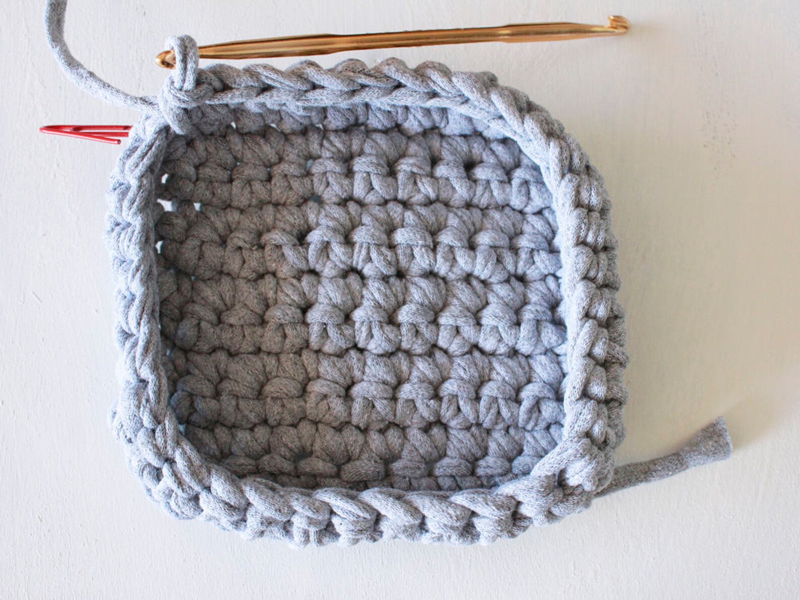 Crochet Basket Pattern Tshirt Yarn Basket Crochet Pattern Etsy