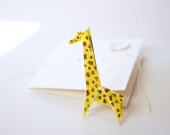 Mini Giraffe Origami Card, Recycled Milk Carton, Detachable Origami