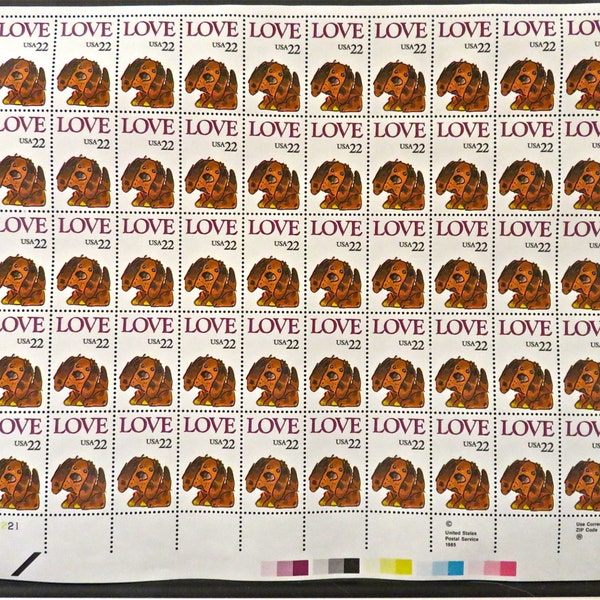 1986 Love Puppy Vintage US Postage Stamp #2202