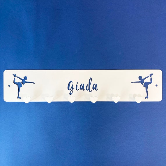Porta medaglie in legno, espositore, supporto, scaffale, regali sportivi, porta medaglie da corsa, espositore per medaglie, porta medaglie da gara, teca espositiva personalizzata con nome - Italia