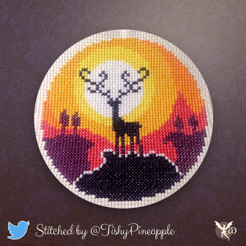 Animal Cross Stitch Modern Deer Cross Stitch Pattern Modern Embroidery Easy Counted Cross Stitch PDF Deer Silhouette XStitch Pattern image 2