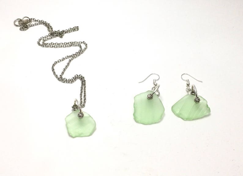 Sea Foam Sea Glass Set Sea Foam Sea Glass SeaFoam Sea Glass Necklace Sea Glass Green Mint Green SeaFoam Seaglass Light Green Jewelry