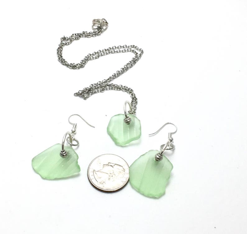 Sea Foam Sea Glass Set Sea Foam Sea Glass SeaFoam Sea Glass Necklace Sea Glass Green Mint Green SeaFoam Seaglass Light Green Jewelry