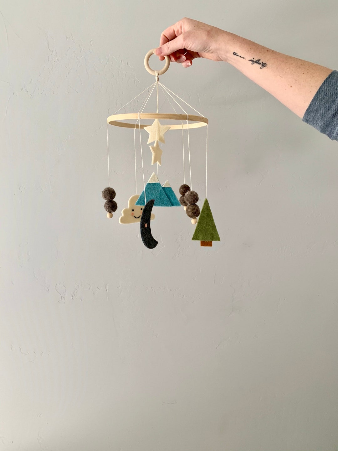Mountain Baby Mobile Felt Mobile Gender Neutral Nursery Etsy