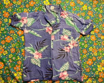 Vintage Shore Things Hawaiian Shirt Aloha 1980s Button Up