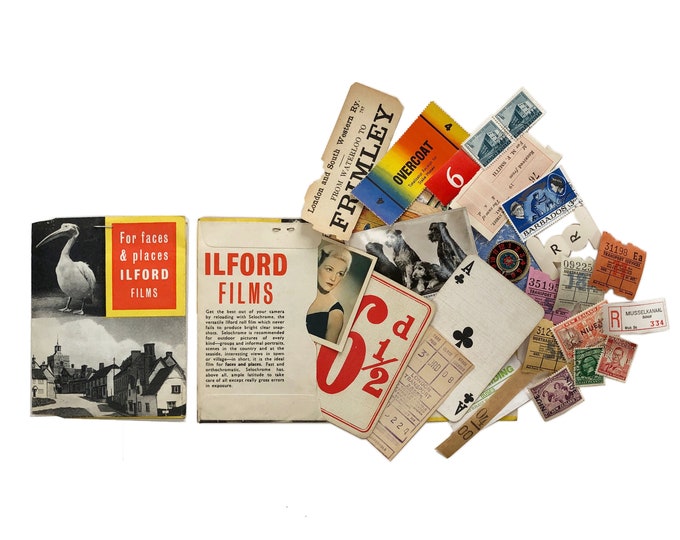 Splendid vintage paper ephemera supplies by