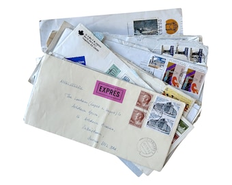 Vintage envelope sets, collection of mixed USA, GB Queen Elizabeth stamped and world envelope sets.