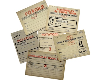 Collection of vintage British Railway labels, 6 labels with wonderful graphics and design...