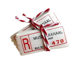 Set of Dutch Musselkanaal Registered labels, set of 20. Journaling supplies.