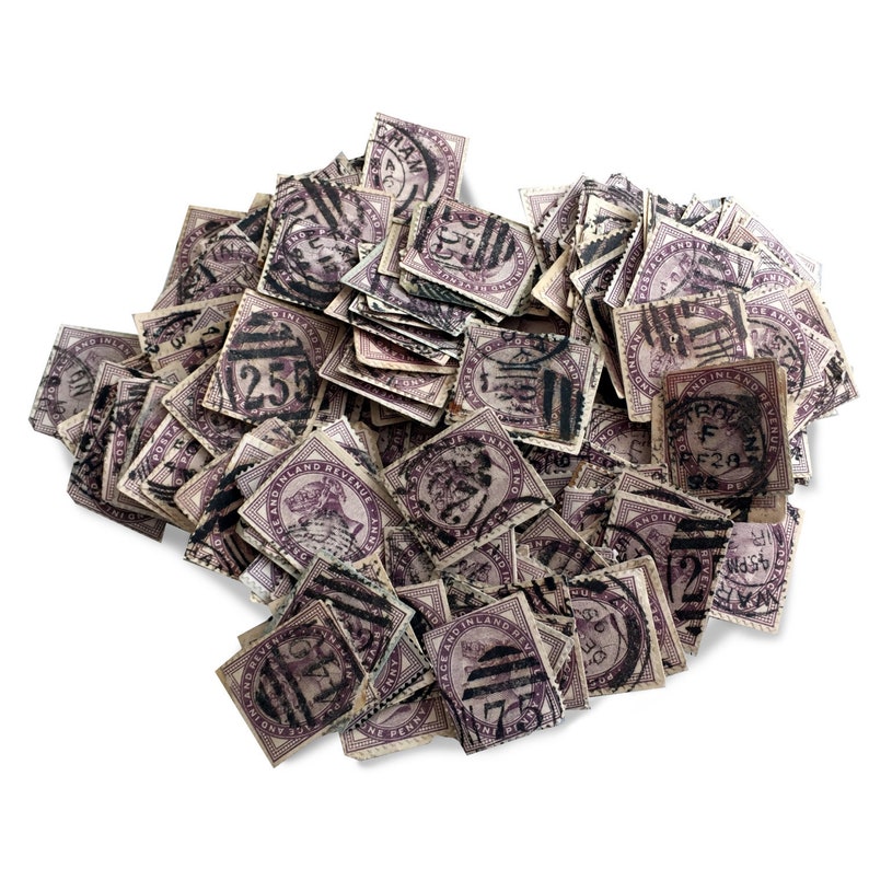 20 x Queen Victoria one penny lilac stamps 1880s. Vintage Etsy