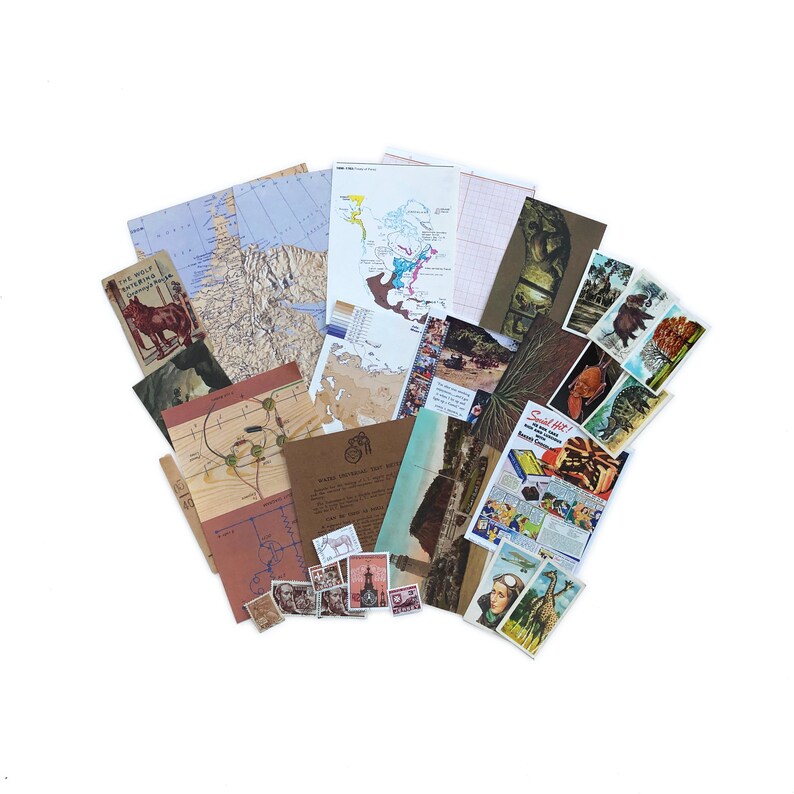 Earthy hues themed ephemera pack, 26 pieces. Set 1