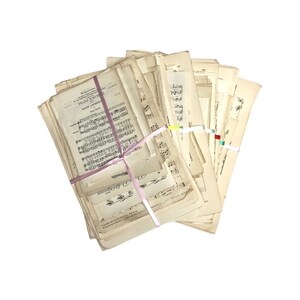 Mixed music sheet pages pack tidied with ribbon, 40 pieces. image 7