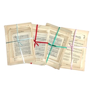 Mixed music sheet pages pack tidied with ribbon, 40 pieces. image 2