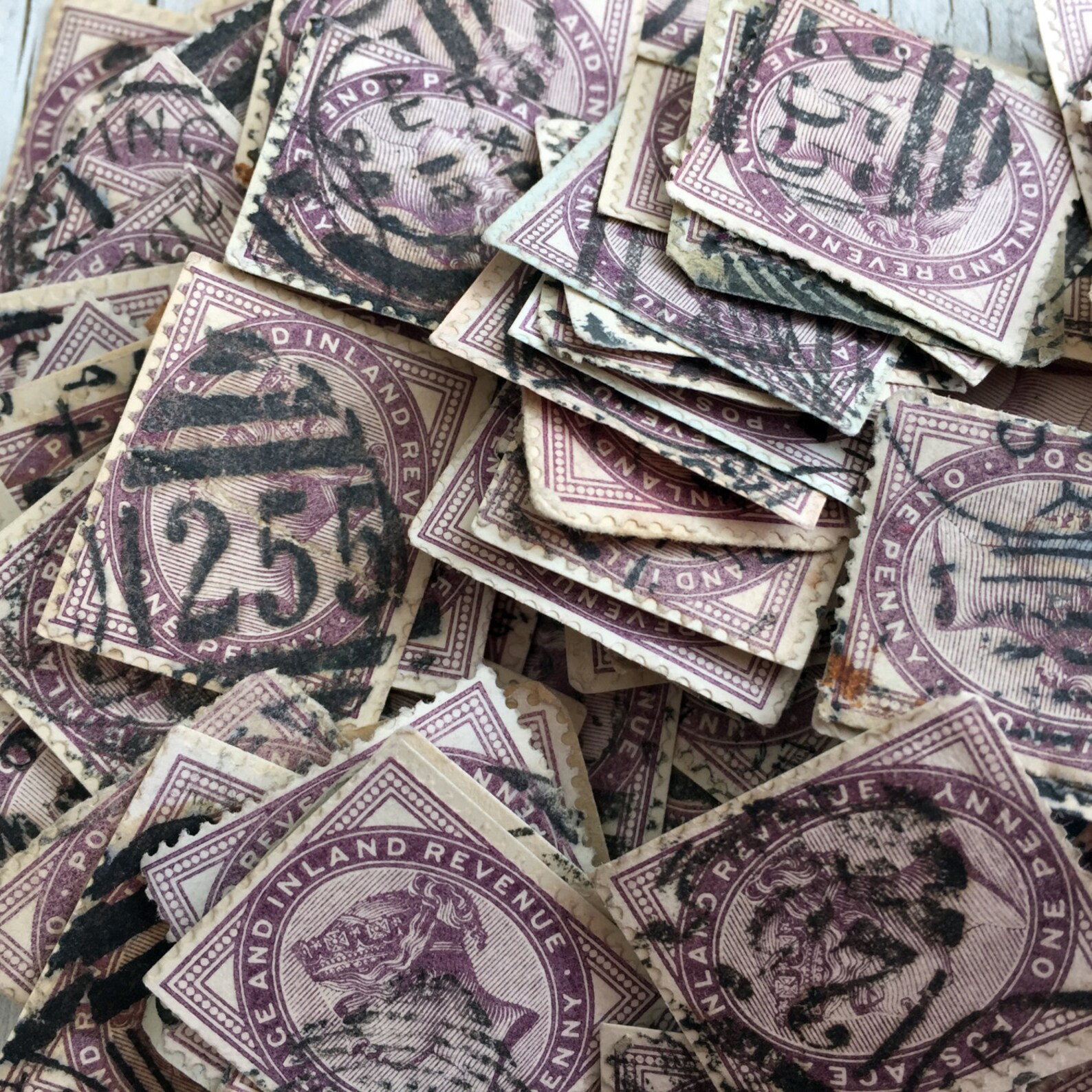 20 x Queen Victoria one penny lilac stamps 1880s. Vintage Etsy