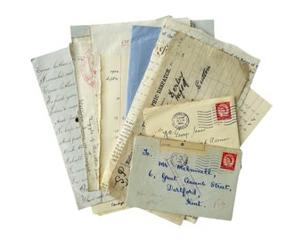 Script 14: a one-off collection of script pieces including envelops, documents, receipts, letter and other pieces...