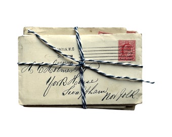 Dear Mr Homes Esq, a bundle of vintage letter in envelope, 1910s-20s.